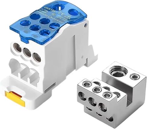 UKK-80A Din Rail Terminal Blocks One in Several Out Power Distribution Block Box Universal Electric Wire Connector Junction Box(Color:125A,Size:Yellow_4 PCS) in Saudi Arabia