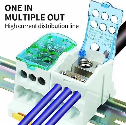 UKK-80A Din Rail Terminal Blocks One in Several Out Power Distribution Block Box Universal Electric Wire Connector Junction Box(Color:125A,Size:Yellow_4 PCS) in Saudi Arabia