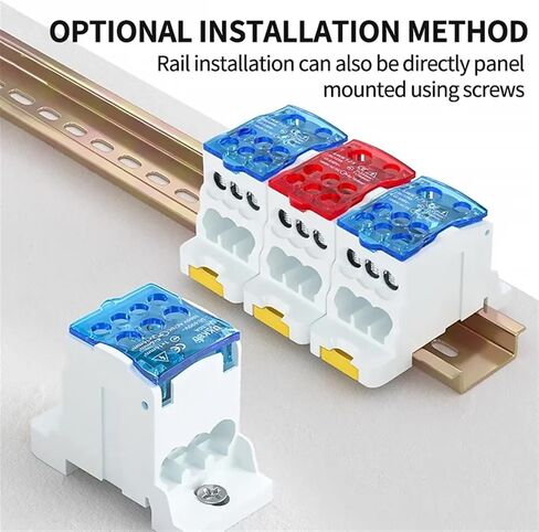UKK-80A Din Rail Terminal Blocks One in Several Out Power Distribution Block Box Universal Electric Wire Connector Junction Box(Color:125A,Size:Yellow_4 PCS) in Saudi Arabia