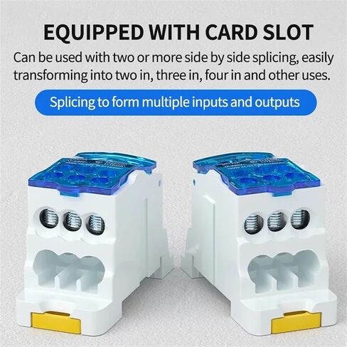 UKK-80A Din Rail Terminal Blocks One in Several Out Power Distribution Block Box Universal Electric Wire Connector Junction Box(Color:125A,Size:Yellow_4 PCS) in Saudi Arabia