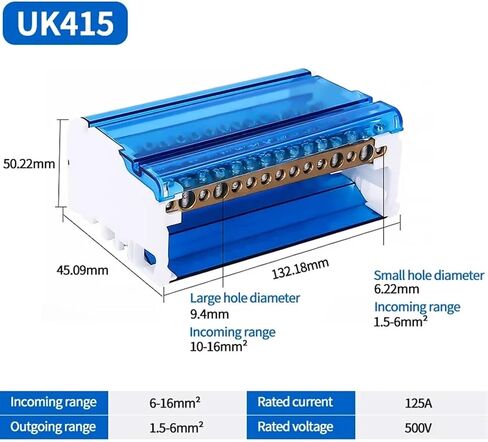 UKK-80A Din Rail Terminal Blocks One in Several Out Power Distribution Block Box Universal Electric Wire Connector Junction Box(Color:125A,Size:Yellow_4 PCS) in Saudi Arabia