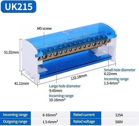 UKK-80A Din Rail Terminal Blocks One in Several Out Power Distribution Block Box Universal Electric Wire Connector Junction Box(Color:125A,Size:Yellow_4 PCS) in Saudi Arabia