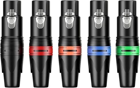 3 دبوس XLR الذكور/الإناث جاك كابل الميكروفون الزاوية اليمنى 90 درجة الموصل السلك الصوتي لمحطة راديو أنظمة السماعات (اللون: Red-S XLR 3Pin) ، مجموعة واحدة (أنثى) in Saudi Arabia