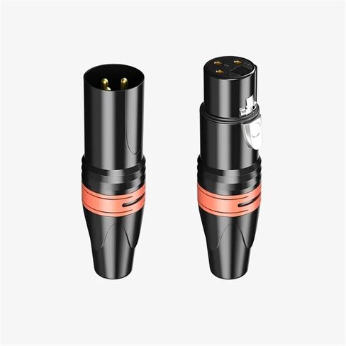 3 دبوس XLR الذكور/الإناث جاك كابل الميكروفون الزاوية اليمنى 90 درجة الموصل السلك الصوتي لمحطة راديو أنظمة السماعات (اللون: Red-S XLR 3Pin) ، مجموعة واحدة (أنثى) in Saudi Arabia