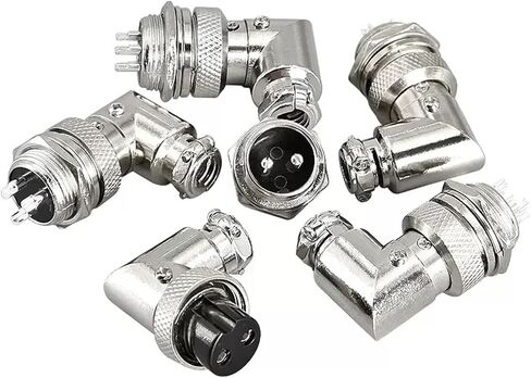 Aviation plug socket elbow GX16-2PIN 3PIN 4PIN 5PIN 6PIN 7PIN 8PIN 9PIN right-angle connector 90-degree right-wing connector(Color:GX16-2Pin) in Saudi Arabia