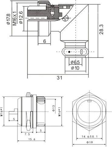 Aviation plug socket elbow GX16-2PIN 3PIN 4PIN 5PIN 6PIN 7PIN 8PIN 9PIN right-angle connector 90-degree right-wing connector(Color:GX16-2Pin) in Saudi Arabia