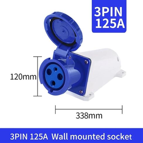 1pcs Waterproof Industrial Plug3/4/5 Pin dustproof Socket IP67 Male and Female 125A Mounted Industrial Socket 380V 415V(Color:4P125A Coupler) in Saudi Arabia