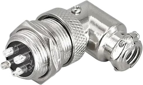 Aviation plug socket elbow GX16-2PIN 3PIN 4PIN 5PIN 6PIN 7PIN 8PIN 9PIN right-angle connector 90-degree right-wing connector(Color:GX16-2Pin) in Saudi Arabia