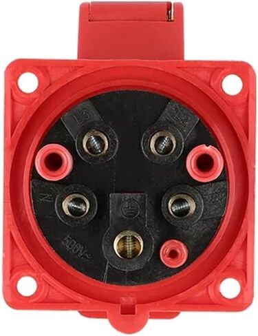 1pcs IP44 3 Pole 4 Pole 5 Pin Waterproof Dustproof Industrial Plug Male ＆ Female 32A Wall Mounted Plug Panel Mounted Plug 220V 380V(Color:3P 32A plug) in Saudi Arabia