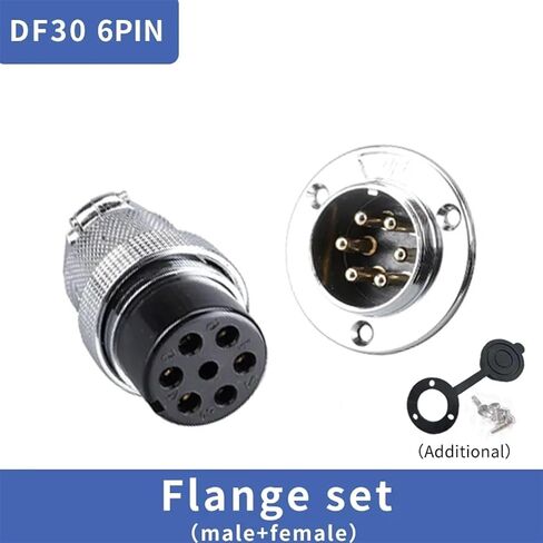 5sets M30 DF30 GX30 flange mounting 3-hole fixing aviation connector plug&socket 2Pin 3/4/5/6/7/8/910/11/12/14pin connectors(Color:GX DF30 7PIN) in Saudi Arabia