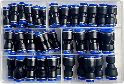 61pcs PG PG PNEUMATIC CONNECTOR AIR PIPE 4MM 6MM 8MM 10MM 12MM PG8-6 PG10-8 PG6-4 PG8-4 PG10-6 PG12-6 PG12-8 ، A KIT (61pcs) in Saudi Arabia