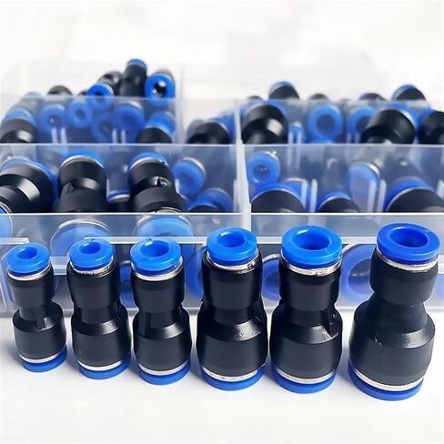61pcs PG PG PNEUMATIC CONNECTOR AIR PIPE 4MM 6MM 8MM 10MM 12MM PG8-6 PG10-8 PG6-4 PG8-4 PG10-6 PG12-6 PG12-8 ، A KIT (61pcs) in Saudi Arabia