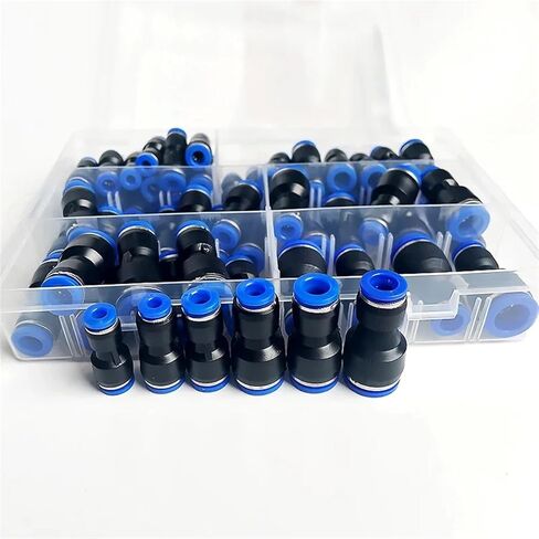 61pcs PG PG PNEUMATIC CONNECTOR AIR PIPE 4MM 6MM 8MM 10MM 12MM PG8-6 PG10-8 PG6-4 PG8-4 PG10-6 PG12-6 PG12-8 ، A KIT (61pcs) in Saudi Arabia