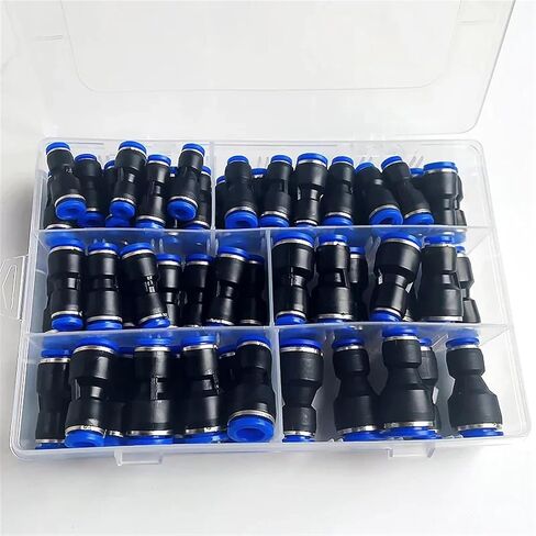 61pcs PG PG PNEUMATIC CONNECTOR AIR PIPE 4MM 6MM 8MM 10MM 12MM PG8-6 PG10-8 PG6-4 PG8-4 PG10-6 PG12-6 PG12-8 ، A KIT (61pcs) in Saudi Arabia