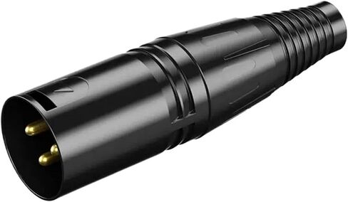 3Pin XLR Audio Cable Connector Male Plug Female Jack Professional Microphone Wire Connector Power Adapter(Color:Black-M) in Saudi Arabia