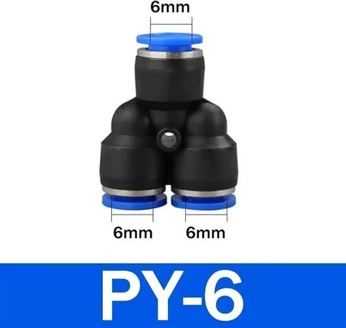 20pcs PY PW Air Connectors 4 6 8 10 12mm Pneumatic Fitting Quick Connect Tee 3Way Plastic Pipe Hose Tube Connector(Color:PW 6-4) in Saudi Arabia