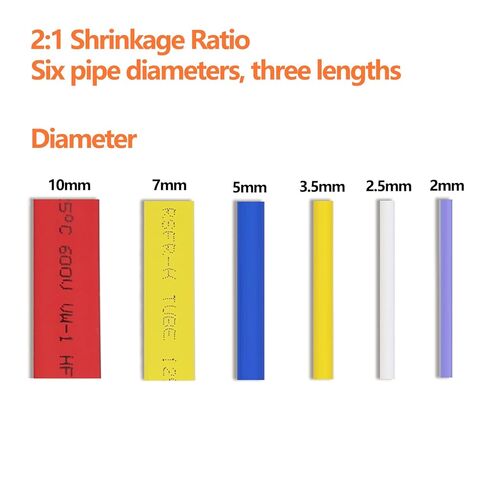 402 قطعة 2: 1 مجموعة أنابيب تقلص الحرارة 6 ألوان 18 أحجام أكمام كابل متنوعة للإصلاحات اليومية DIY التي تشحن cablenprotection مقاومة للحرارة مقاومة للماء ومعزولة. boxcl in Kuwait