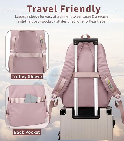 حقيبة ظهر Basicpower School for Girls: Preppy Bookbag Fit 15.6 بوصة كمبيوتر محمول- حزمة نهارية مقاومة للماء للسفر والحرم الجامعي- العودة إلى هدايا المدارس لمدة 7-16 مراهقين وأطفال in Kuwait