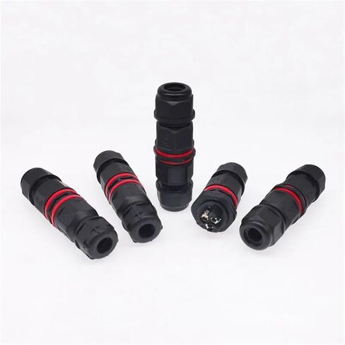 IP68 I Shape 2 3 4 5pin 250V 30A Cable Wire Gland Sleeve Connector Quick Connect Panel Installation 1Pcs(2PIN Back nut) in Saudi Arabia