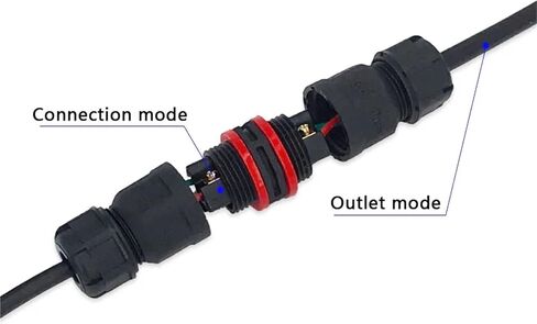 IP68 I Shape 2 3 4 5pin 250V 30A Cable Wire Gland Sleeve Connector Quick Connect Panel Installation 1Pcs(2PIN Back nut) in Saudi Arabia