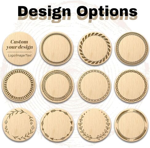 30-100Pcs Custom Wooden Drink Tokens, 40mm Round Wood Chips, Double-Sided Engraved with Your Text or Logo Drink Chips for Bars, Weddings, Parties, and Events in Saudi Arabia