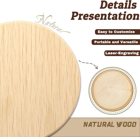 30-100Pcs Custom Wooden Drink Tokens, 40mm Round Wood Chips, Double-Sided Engraved with Your Text or Logo Drink Chips for Bars, Weddings, Parties, and Events in Saudi Arabia