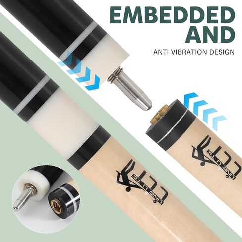 CUE 58 بوصة من خشب القيقب ، تصميم من قطعتين ، 18oz-21 أوقية-عصا بلياردو متينة مع علبة جلدية للمنزل والبار واللعب التنافسي in Kuwait