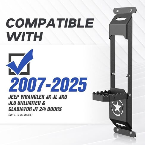 for JK JL JT Hinge Step Foldable Foot Pedal with Bottle Opener Compatible with 2007-2025 Jeep Wrangler JK JL JKU JLU Unlimited & Gladiator JT 2/4 Doors, Foot Step Accessories Star Sign Door in Saudi Arabia