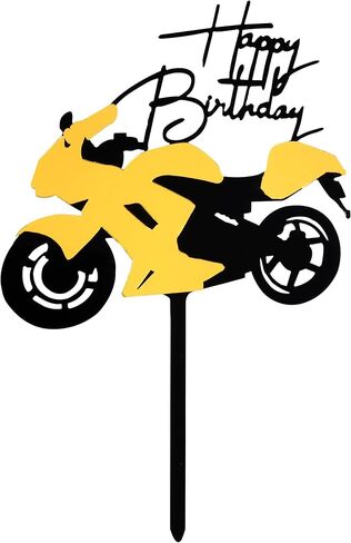 Cars Cake Topper Happy Birthday Cake Decorations for Men Kids Boys Racing Car Themed Party Supplies (Gold and Black) in Saudi Arabia