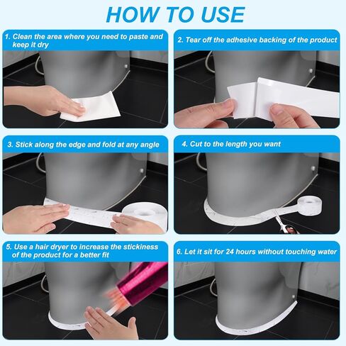 PATIKIL Caulk Tape 0.9" x 10.5 Ft, Self Adhesive Sealing Tape Waterproof Toilet Tub Caulk Sealant Strip Sealing Trim for Kitchen Bathroom Toilet Bathtub Sink Countertop, Brown in Saudi Arabia