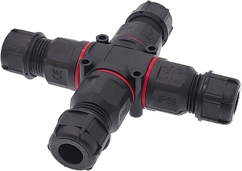 3pin 4pin 4 Way LED LED الصناعي الكهربائي X-Connector IP68 L20 كبلات متشابكة من أربعة اتجاهات متشابكة في الهواء الطلق 1pcs (4pin) in Saudi Arabia