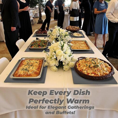 أوميو حصيرة الاحترار من الطعام - صينية الاحترار الكهربائي مع 3 إعدادات درجات الحرارة وتوقيت 1-4 ساعات ، وأغذية الجرافين الكاملة أكثر دفئا ، وسجاد تسخين السيليكون القابل لللفائف ، والتجمعات ، والأطراف (رمادية) in Kuwait