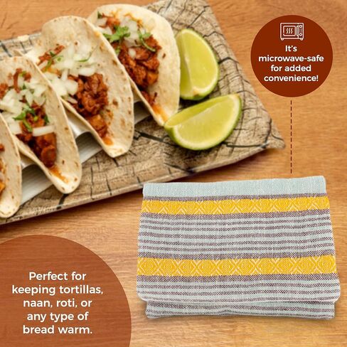 12 بوصة تورتيلا حقيبة قماش دافئة ، حامل النسيج المعزول ، يحافظ على التورتيلا ، نان ، روتي ، الخبز الدافئ ، آمن الميكروويف (الأزرق) in Kuwait