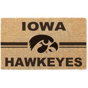 KH Sports Fan Iowa Hawkeyes Logo Team Coir Doormat, Multi, Multicolor (1063100271) in Saudi Arabia
