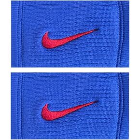 Nike Dry-Reveal Double Wide Wristbands (Dri-Fit, Royal/Red) - Unisex in Saudi Arabia