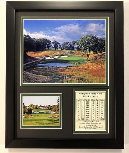 Legends Never Die Bethpage Black Golf Course 12" x 15" Framed Photo Collage, Inc. in Saudi Arabia