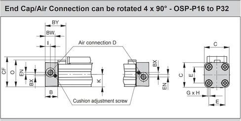 OSP Bore 25mm Stroke 900-1500 هواء الهواء الهوائي الأسطوانة OSP25 ميكانيكي مزدوج التمثيل OSP-25 (السكتة الدماغية 1300 مم) in Kuwait