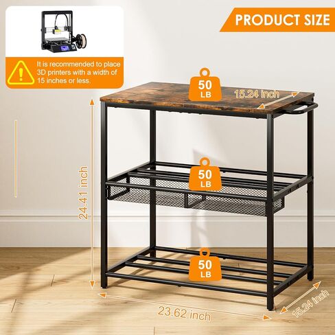 3D Printer Table with Filament Storage Rack - 3D Printer Stand with Wheels Heavy Duty, 3D Printer Cart Desk Filaments Organzied for Workshop Studio Office in Saudi Arabia