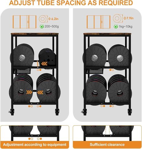 3D Printer Table with Filament Storage Rack - 3D Printer Stand with Wheels Heavy Duty, 3D Printer Cart Desk Filaments Organzied for Workshop Studio Office in Saudi Arabia