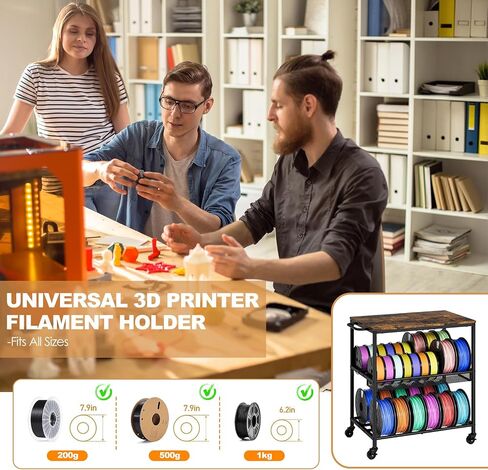 3D Printer Table with Filament Storage Rack - 3D Printer Stand with Wheels Heavy Duty, 3D Printer Cart Desk Filaments Organzied for Workshop Studio Office in Saudi Arabia