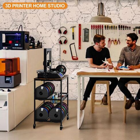 3D Printer Table with Filament Storage Rack - 3D Printer Stand with Wheels Heavy Duty, 3D Printer Cart Desk Filaments Organzied for Workshop Studio Office in Saudi Arabia