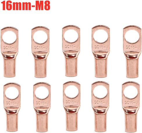 Ring Terminals 10/25/50/100pcs Copper Lug Ring Wire Connector Bare Cable Electric Crimp Terminal SC6-6 SC6-8 SC10-6 SC10-8 SC16-6 SC16-8 SC25-6(SC25-8,100pcs) in Saudi Arabia