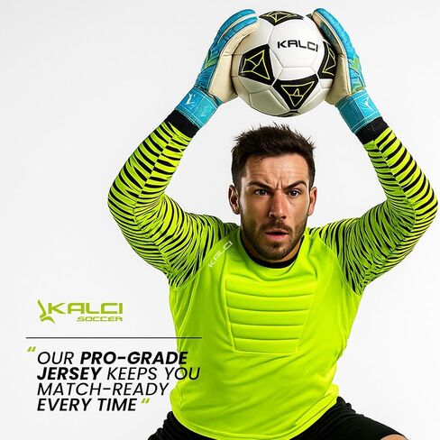 Kalci Soccer Goalie Shirt, Padded Goalkeeper Jersey, Youth/Adult & Kids Sizes, Long Sleeve Football Padded Shirt Mens in Kuwait