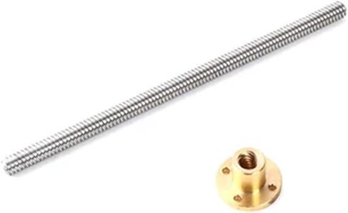 كرات الكرة المعدنية Nut 1PCS T5 منحرف قضيب قضيب الرصاص خيط المسمار 5 مم الرصاص 2mm مع الجوز النحاسي L = 150mm-1000mm (750mm) in Saudi Arabia