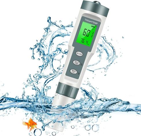 pH Meter, TDS/pH/Temperature 3-in-1 pH Meter for Water, 0-14 pH Measurement Range Digital pH Meter, 0.01 High Precision Water Quality Digital pH Tester with ATC, pH TDS Test Meter for Drinking Water in Saudi Arabia