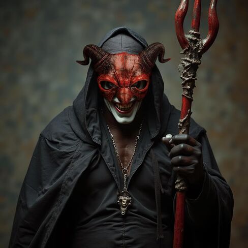 VZQI Demon Mask Devil Half Face Halloween Masquerade Cosplay Props للبالغين in Saudi Arabia