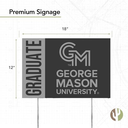 صبار الصحراء جورج ماسون جامعة باتريوتات 12x18 "خريج التخرج ، ساحة ساحة علامة الخريجين عرض العشب في الهواء الطلق مع حصص (علامة جريدة 3) in Saudi Arabia