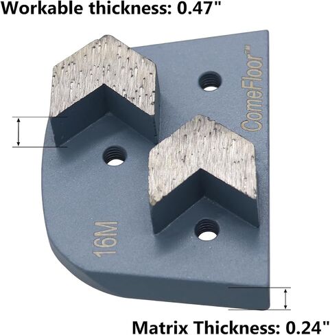 Concrete Floor Grinding Discs, Diamond Metal Grinding Tooling for Lavina Grinders, Concrete Preparation & Thin Epoxy Remove, Double Arrow Segments 16 Grit Soft Bond, Pack of 9 in Kuwait