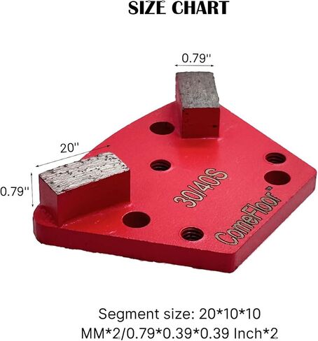 Trapezoid Diamond Metal Grinding Shoes for Concrete Floor, Compatible with Diamatic/Sase/CPS Grinders, Half Bar Seg 30/40 Grit Soft Bond, 9PCS in Saudi Arabia