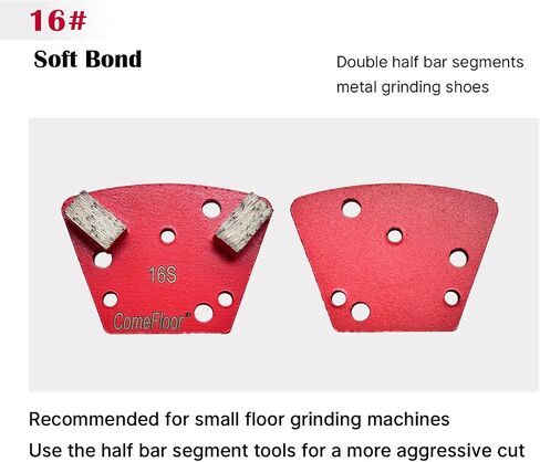 Trapezoid Diamond Metal Grinding Shoes for Concrete Floor, Compatible with Diamatic/Sase/CPS Grinders, Half Bar Seg 30/40 Grit Soft Bond, 9PCS in Saudi Arabia